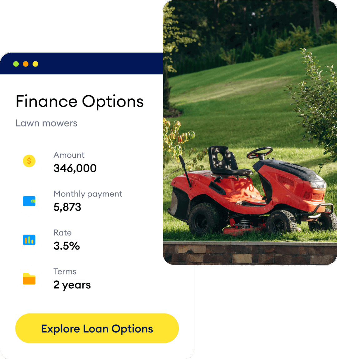 Can I apply for a  Commercial Lawn Mower  Loan?